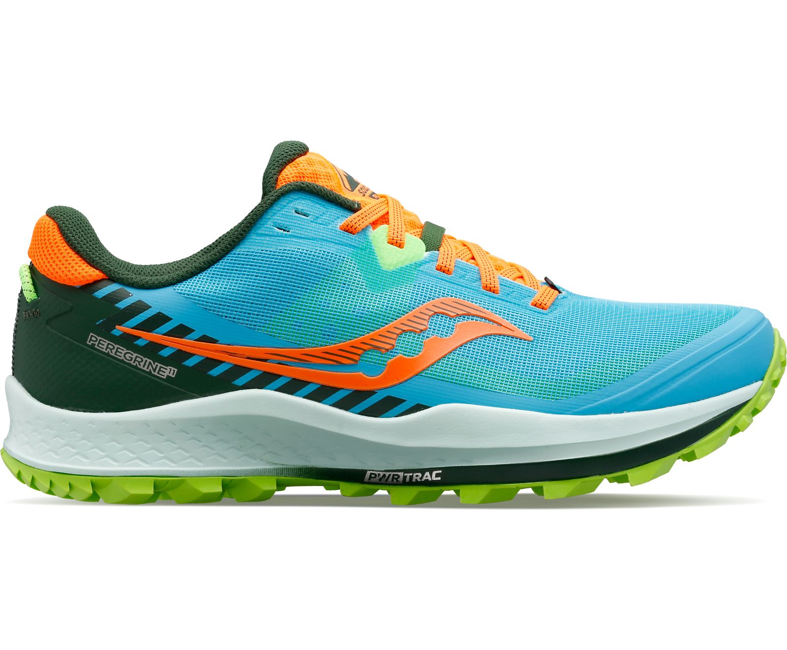 Tenis Para Trail Running Saucony Peregrine 11 Hombre Verde Oliva Azules Naranjas | México 582PJJQ